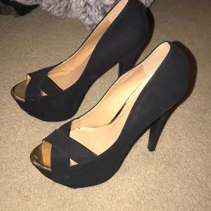 Black high high heels
